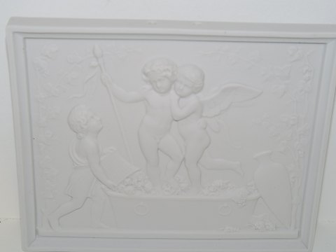 Royal Copenhagen 
Thorvaldsen parian square plate
"Cupid and Bacchus, Autumn"
