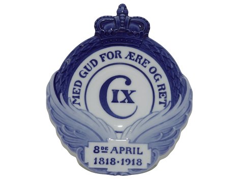 Royal Copenhagen Mindeplatte fra 1918
100 året for fødsel af Kong Christian IX