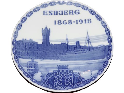 Royal Copenhagen Mindeplatte fra 1918
Esbjerg 50 års jubilæum