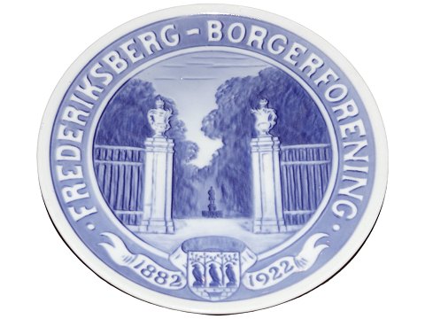 Royal Copenhagen Mindeplatte fra 1922
Frederiksberg Borgerforening 1882-1922