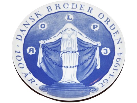 Royal Copenhagen Mindeplatte fra 1994
Dansk Broder Orden 100 år - 29/1-1994
