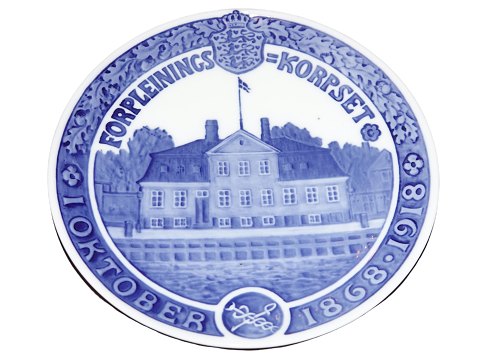 Royal Copenhagen commemorative plate from 1918
Forplejningskorpset 1868-1918 Frederiksholms Kanal