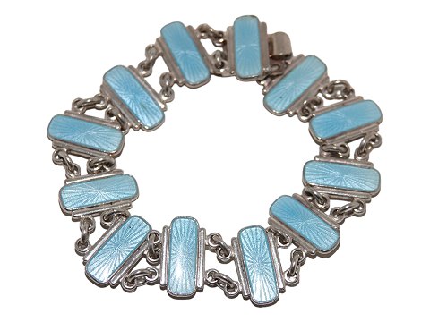 Danish Sterling silver
Bracelet with light blue enamel