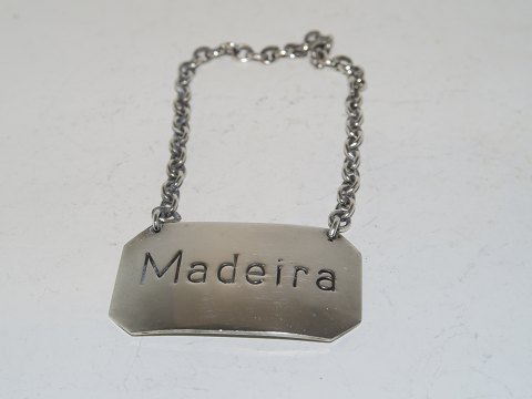 Sterling silver bottle sign for decanterMadeira