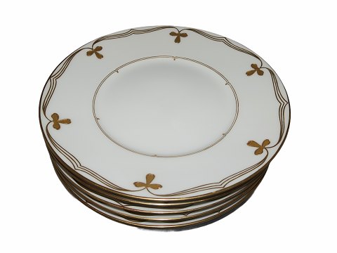 Hvidt med Guldguirlande Art Nouveau  Frokosttallerken 22,5 cm.