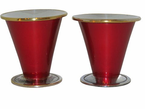 Henning KoppelPair of red candle light holders