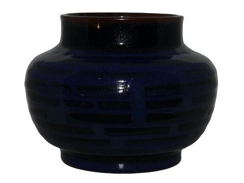Royal Copenhagen keramikUnika mørkeblå vase af Nils Thorsson