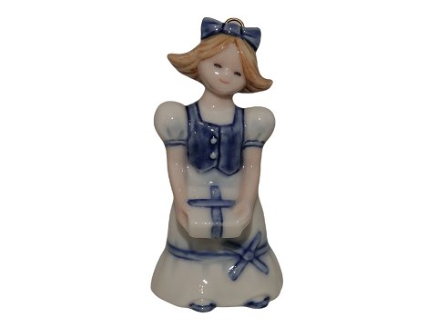 Royal Copenhagen miniature figur / juleophængPige Lisa fra 2000