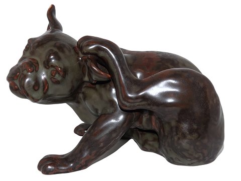 Bing & Grøndahl Gauguin keramikStor figur af fransk bulldog