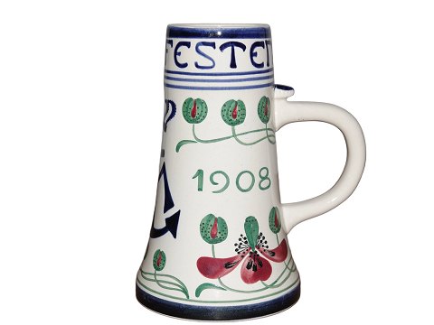 Aluminia Large mug Valmuefesten 1908 with red decoration