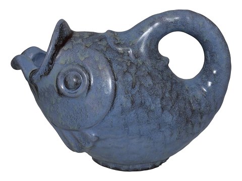 Michael Andersen Large blue fish figurine / pitcher