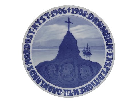 Royal Copenhagen Mindeplatte fra 1908Danmarks Ekspedition til Grønlands Nordøst kyst