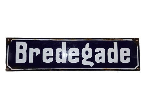 Dark blue enamel sign "Bredegade"