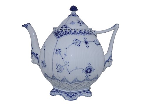 Blue Fluted Full LaceTea pot with devils heads