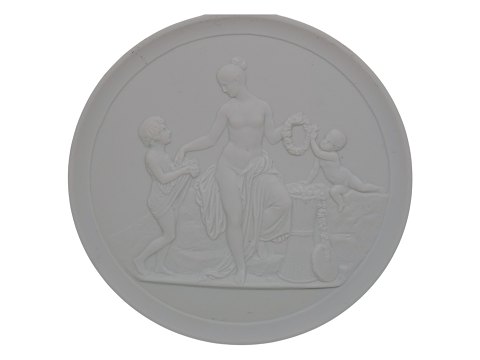 Royal Copenhagen  Thorvaldsen Parian plate
Spring and Youth 14.0 cm.