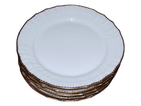 White curved with gold edge
Salad plate 20.2 cm.