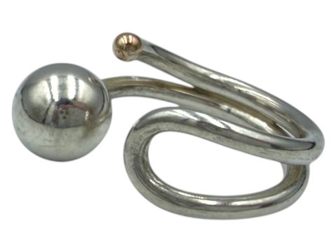 SterlingsølvModerne ring med sølvperle - Str. 54