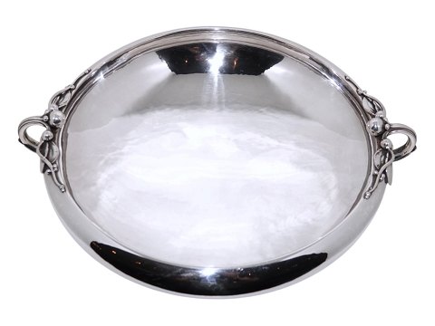 Georg Jensen sterling sølvEkstra stor rund skål med håndtag fra 1933-1944