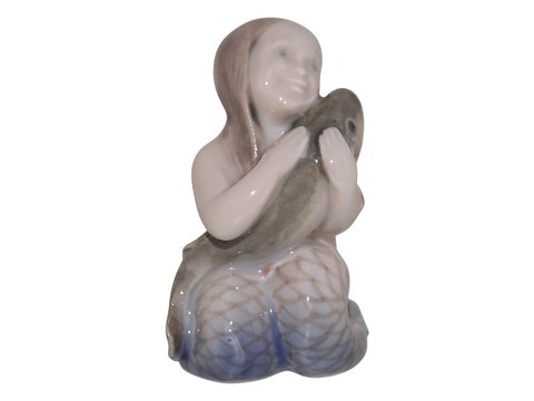 Royal Copenhagen miniature figurHavfrue med fisk
