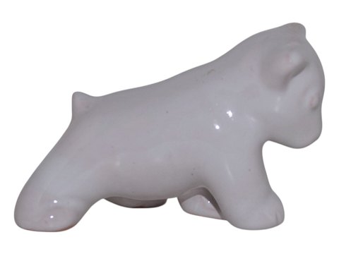 Hjorth keramik miniature figurHvid gående bjørneunge