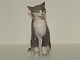 Bing & Grøndahl FigurGrå kat der slikker sig