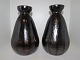 Kähler keramikTo vaser med mørk lustreglasur fra 1900-1920