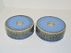 Conny Walther art pottery Two blue candle light holders