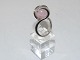 Danish design silverTall modern ring with pink stone - Size 51