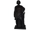 Large black Hjorth terracotta figurineThorvaldsen creating a woman sculpture