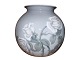 Bing & GrøndahlStor rund vase med hvide roser