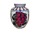 AluminiaLille vase med røde blomme