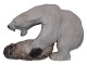 Royal CopenhagenStor Figur af isbjørn der kæmper med sæl
