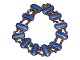 Volmer Bahner & Co sterling sølvArmbånd med blå emalje