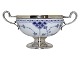 Blue Fluted Half Lace
Sugar bowl with silver plate stand and handles 
from 1890-1905