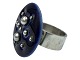 Royal CopenhagenSterling silver ring with dark blue porcelain - Size 53